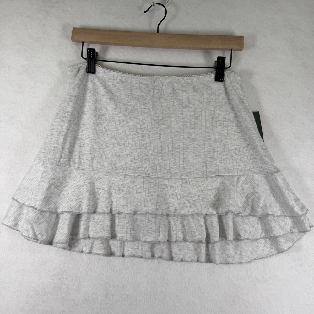 Wild Fable Womens Heather Gray Tiered Ruffle Ribbed Knit Skort Size M NEW